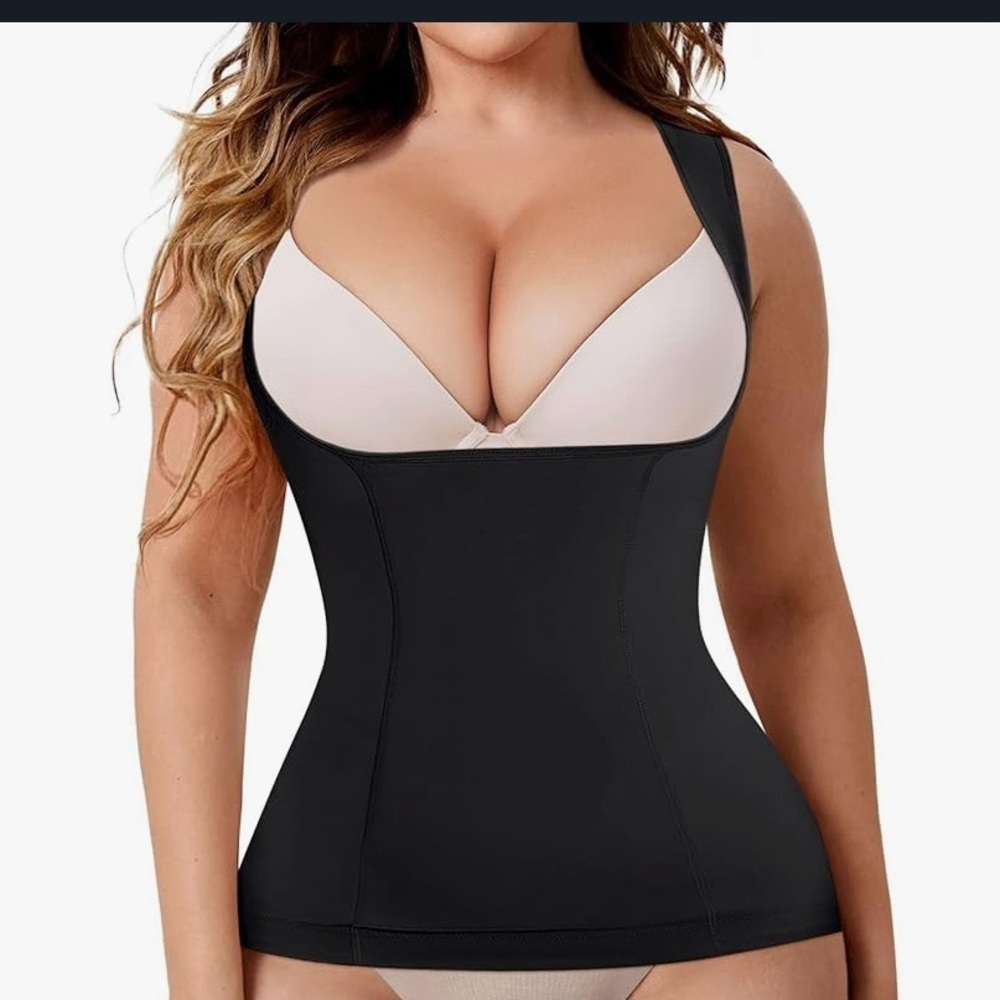 REDPAI Underbust Shapewear Women size XL Black Fitted Tank Slimming Wide Straps